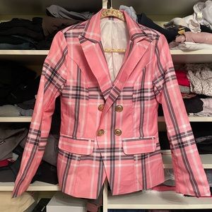 Light weight pink plaid blazer